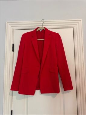 Classic Red Single-Button Blazer for Women